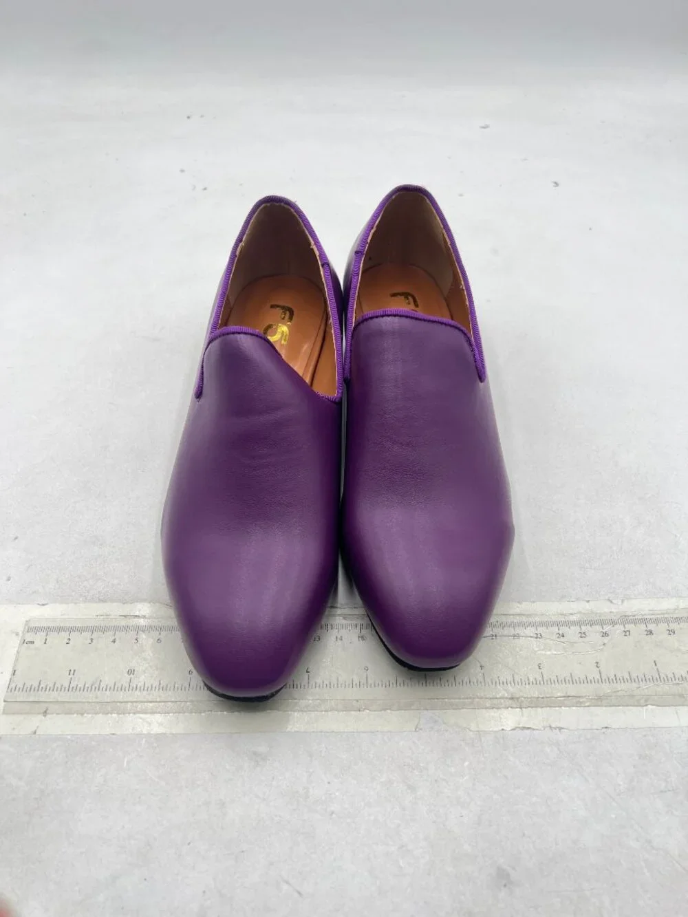 FSJ Men's Purple Slip-On Dress Loafers Sleek Leather Comfort Cushioned Shoes